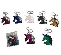 Reversible Sequin Key Chain [Unicorn Head]